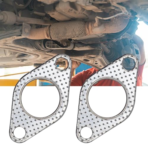 Image of 1.5 Inch 37mm Exhaust Gasket 2 Bolt for Muffler Flange Manifold High Temperature Graphite w /Fire Ring 2 Pcs