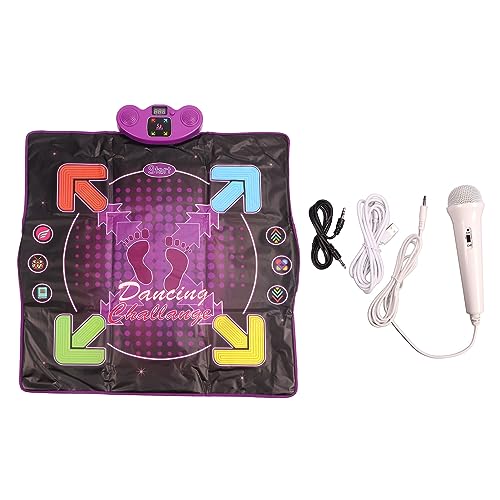 Electronic Dance Pad with Microphone, 8 Built in Songs, Touching and Stepping Improve Coordination Toy For Kids (Lighting Type)