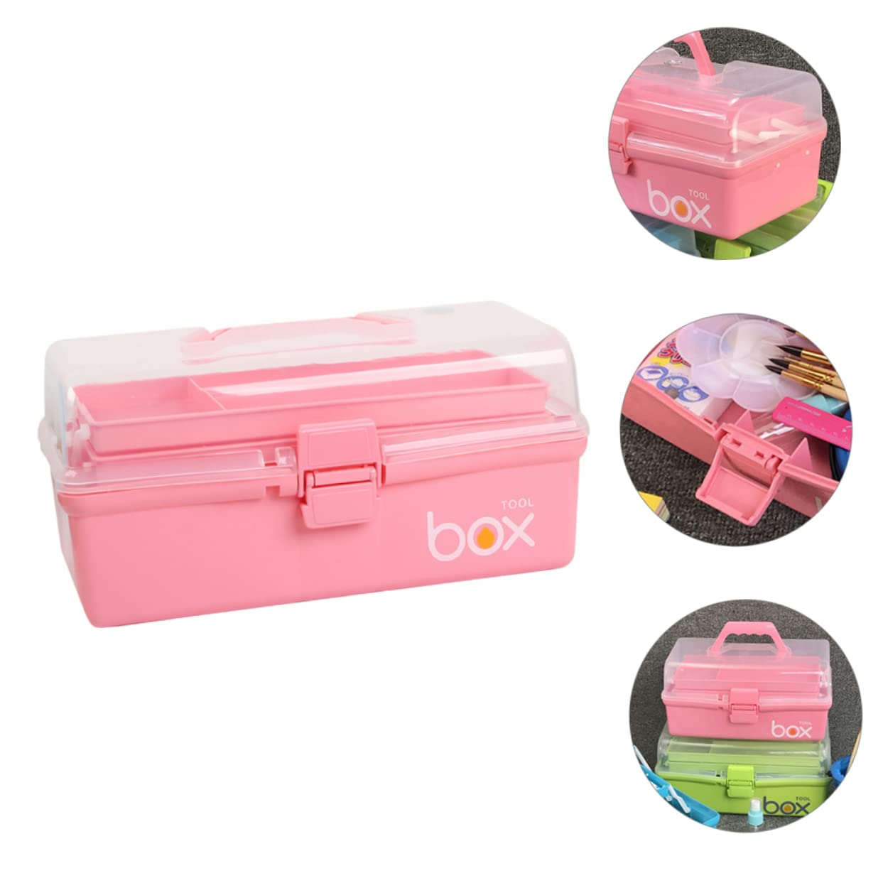Amazon.co.jp: NUOLUX 収納 収納ボックス ポータブル 塗装工具箱 塗り絵道具入れ 整理 プラスチック製 小物 化粧品 雑貨用 :  DIY・工具・ガーデン