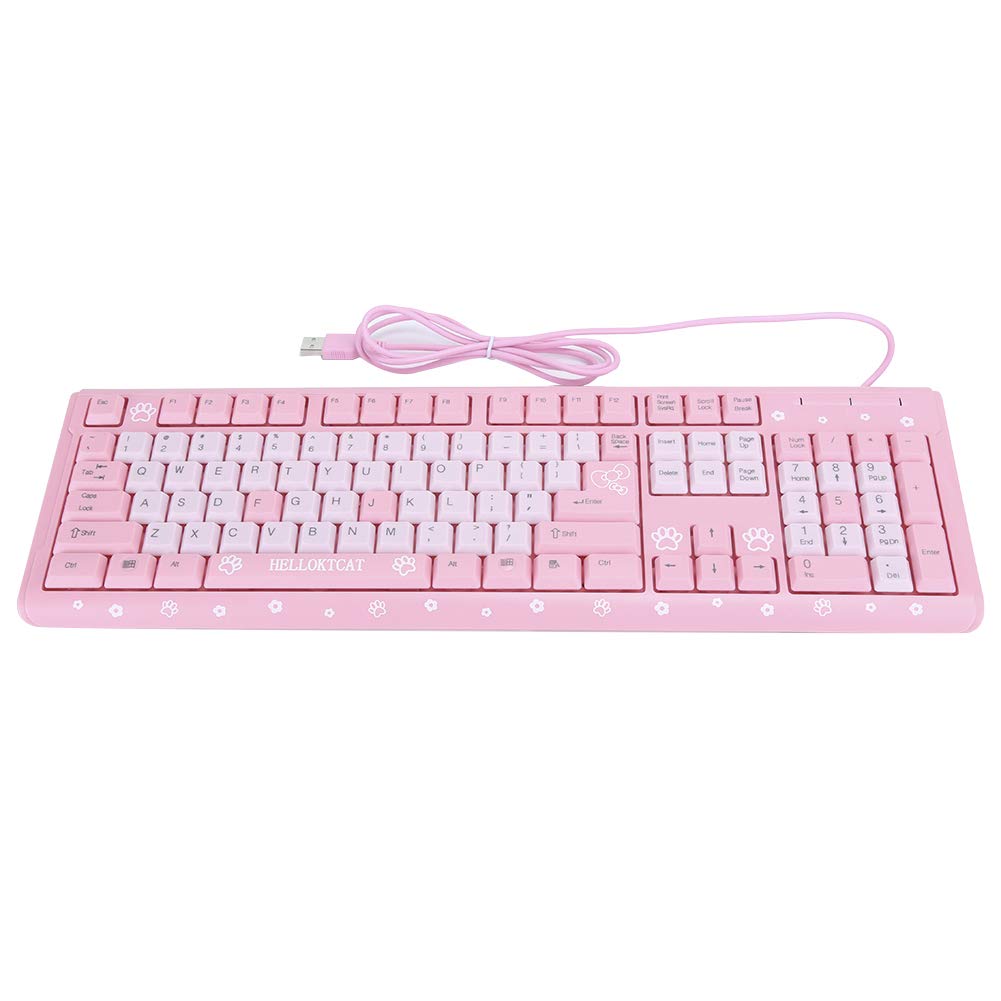 Sanrio-Toetsenbord Roze Toetsenbord Toetsenbord USB Bedraad Ultradun Leuke Cartoon voor Thuiskantoor Laptopcomputer Universeel (Roze