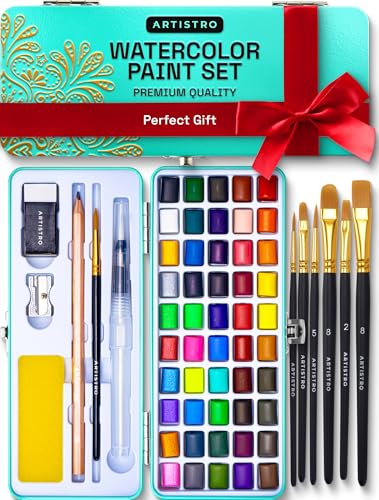 ARTISTRO Watercolor Paint Set - Portable Paint Kit - Perfect for Gifting to Adults, Teens, Tweens, & Kids - Art and Craft Supplies Kit