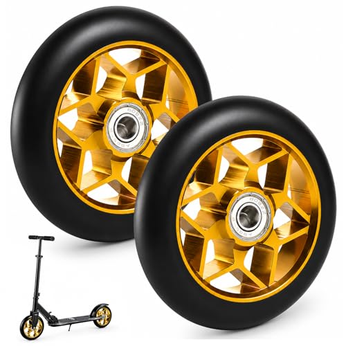 2 Pcs Roue de Trotinette Freestyle 110mm –Roues Remplacement Stunt Scooter – Pneus en PVC épais Avec Roulement à Billes ABEC 9, Durables et Adhérents