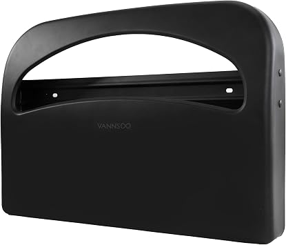 Toilet Seat Cover Dispenser - Stainless Steel Wall Mount Toilet Seat Cover Holder for Commercial Bathroom, 250 Single or Half Fold Seat Covers Capacity Black