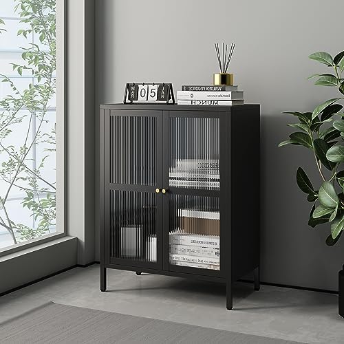 Credenza Cassettiera Mobile Contenitore Organizer Cucina Soggiorno Salotto Con Ante In Vetro 35 X 37 X 142 Cm Grigio 020030120 88881786