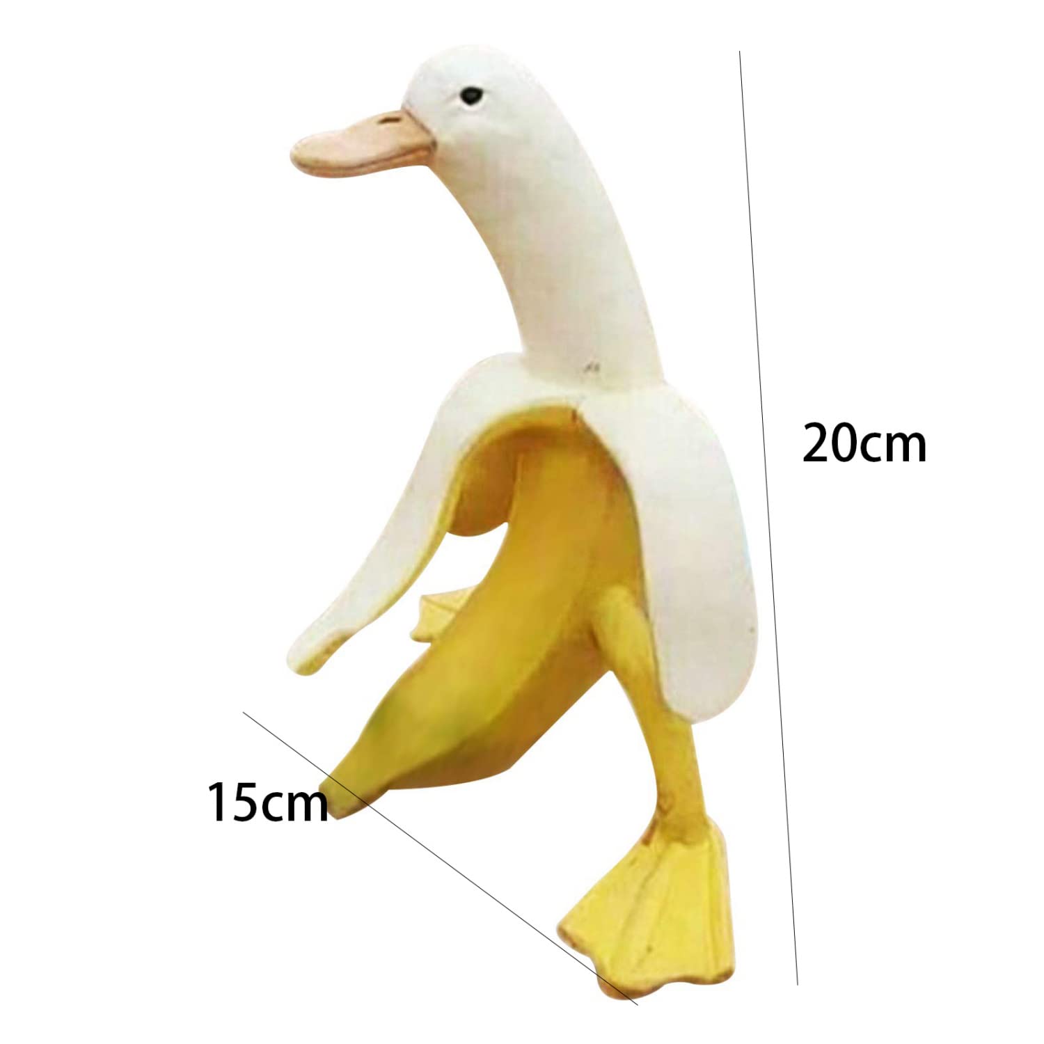 Amazon.co.jp: バナナアヒルの像樹脂のアヒルの装飾品庭の動物の像の皮