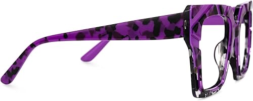 Miniatura 6 de VOOGLAM Gafas de bloqueo de luz azul con marco cuadrado, gafas de moda negras para mujer, antifatiga ocular y UV