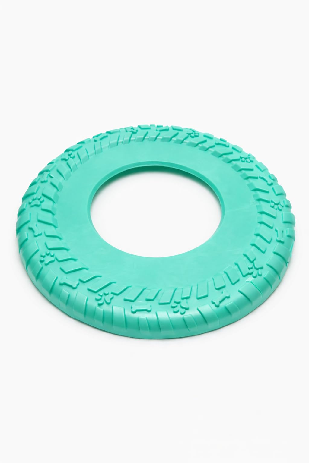 Pet Guru Dog Fetch Ring Flying Disc Frisbee Toy, Durable and Safe for Teeth, 25 CM Diameter, Strong Textured Grip 3 Colours (Sea Green, Large 25CM)