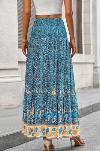 Image of CFLONGE Summer Maxi Skirts for Women 2026 Trendy Floral A Line Boho Skirt