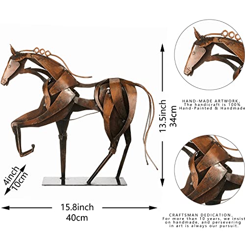 Estatua metálica de caballo pintada a mano miniatura 6