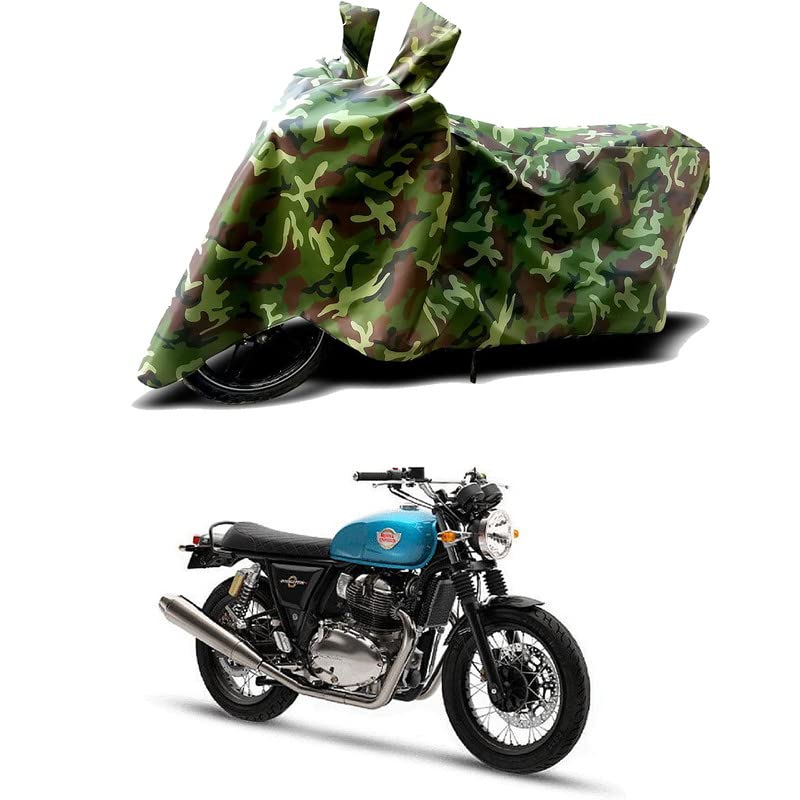 Image of 100% Water Resistant Bike Scooty Two Wheeler Body Cover Compatible for Royal Enfie Interceptor 650 ABS /UV-Rays /Heat Protection /Birds Dropping /Scratchproof /Dust Proof /Waterproof[Green MJ]