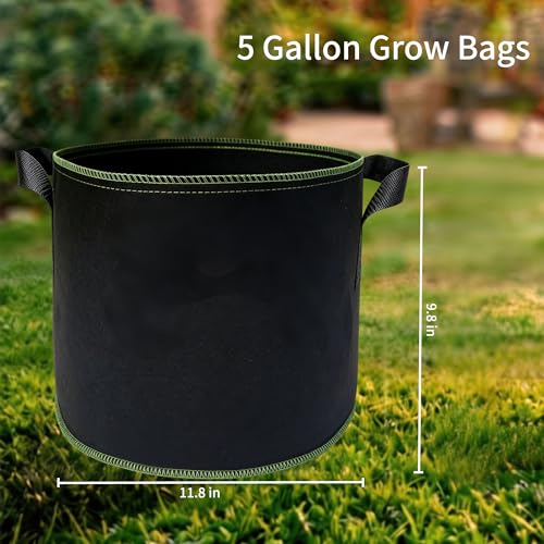 Bolsas de cultivo de tela antiencharcamiento macetas reutilizables con asas pack 5 6