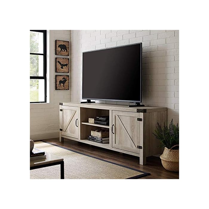 Buy Pemberly Row 70" Farmhouse Barn Door Rustic Wood TV Stand Console