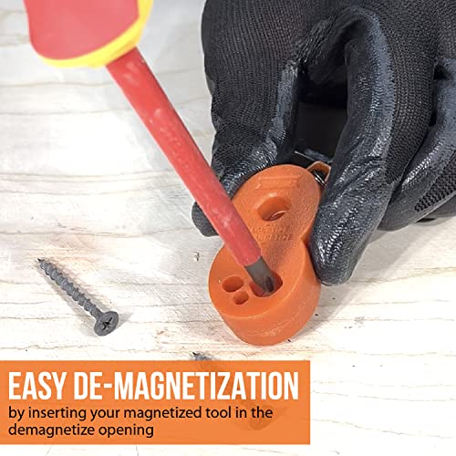 Magnetizer Demagnetizer Tool For Screwdrivers And Bits With Carabiner Hook For Keychains Or Belt Loops (Orange) #TOP6