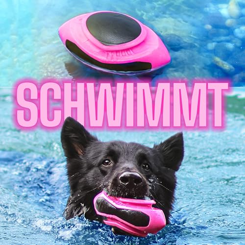 ne&no Hunde Football [Space Edition by hoher Sprungkraft I Wurfspielzeug I Jagdball I robust I Wurfball modern I für Land und Wasser I 17 cm lang