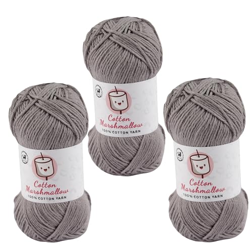 Image of NESTNHAVEN Cotton Marshmallow 100% Cotton Yarn - (50 g, 130 m) - Luxury Yarn for Crochet, Amigurumi, Embroidery, Toys, Garments, Flowers and Hobby Projects (Coffee) |
