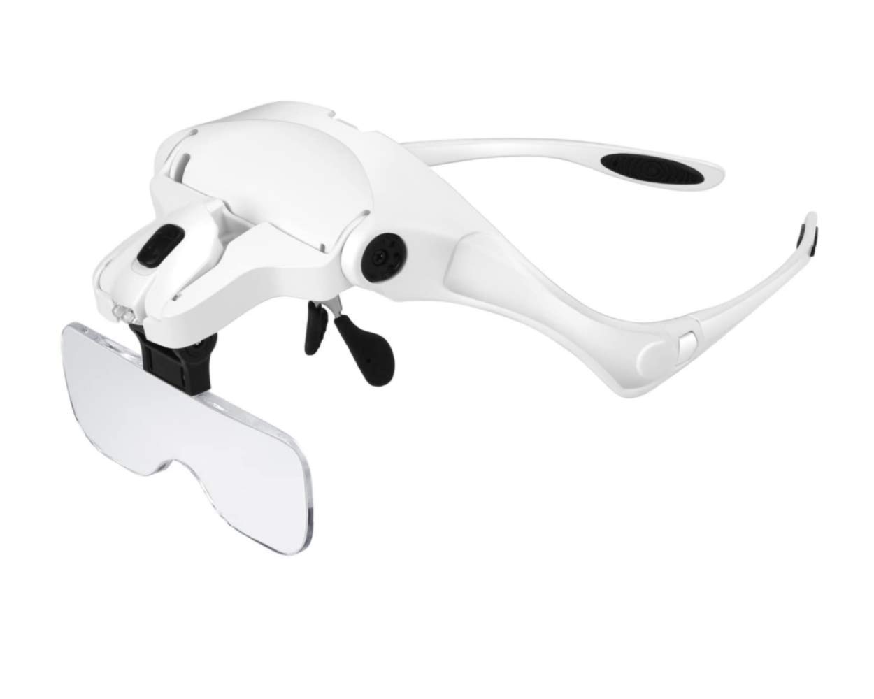 Locisne LED illuminée mains libres lunette la tête de visière,(1.0X-3.5X)5 lentilles remplaçables Réparation des lunettes de lec