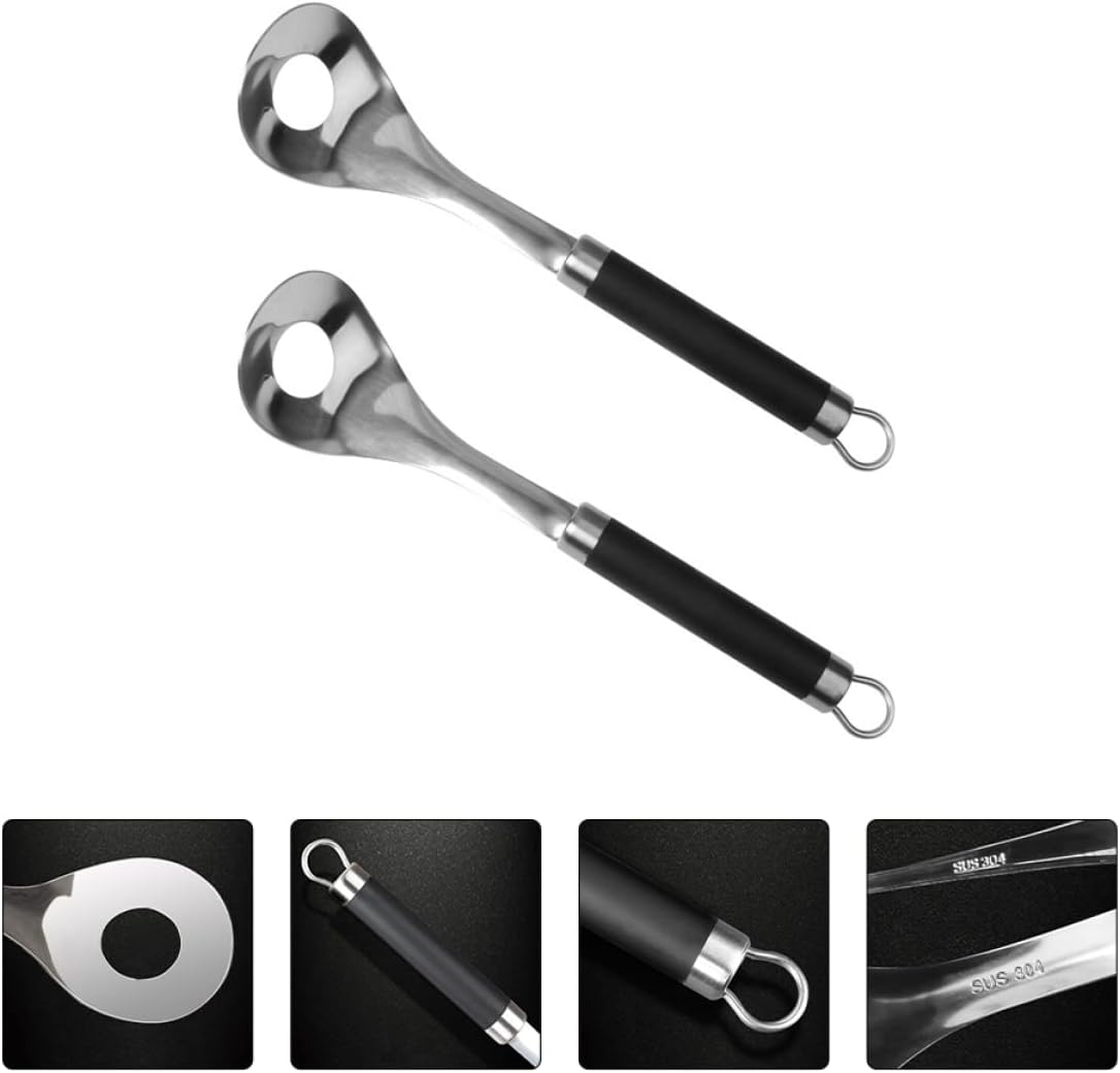 Professional Meatball Maker Spoon Kitchen Supply Portable Comfortable Handle Slotted Spoon for Meatballs