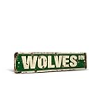WOLVES Vintage Style Rustic Street Sign – Wolf Collectible Decor Howl Signs Retro Decorative Wall Sign for Home, Bar, Garage, or Outdoor Use | 6