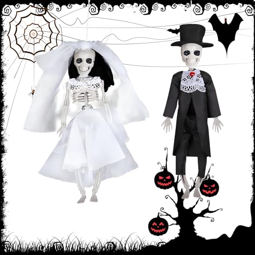 CHmiss Esqueleto Decorativo De Halloween De 30cm, Decoracion Halloween Esqueleto...