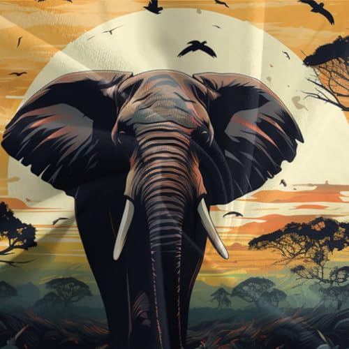 Parure de lit éléphant 3D anti-plis en microfibre King pour un couchage toujours impeccable