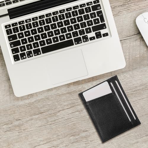 Slim Wallet for Id and Credit Card Men Minimalist Front Pocket Leather Wallet, Thin Minimalist Bifold Design Wallets with 8 Card Slots and 2 ID Windows for Money, Credit Debit Cards, Driver's License4