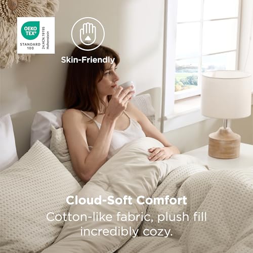 Image of Bedsure King Waffle Comforter Set Linen, Soft and Breathable Bedding Set