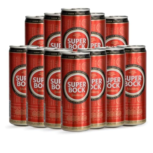 Super Bock Portuguese Lager | 4.7% ABV | Imported Beer | 500ml cans | Beer hamper (Pack of 12)