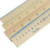 SILVERDOT 12-Pack Wooden Yardsticks (Double-Sided with Inches and Centimeters, 1/5' Thick), Assorted Colors