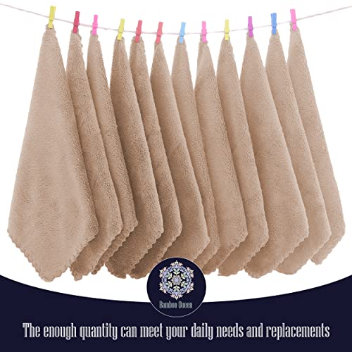 Image of 16 Pack Baby Washcloths - 10x10 Inch, Coral Fleece - Extra Absorbent and Soft Wash Clothes for Newborns, Infants and Toddlers - Suitable for Sensitive Skin and New Born - Baby Shower - Brown