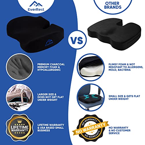 Everrest Seat Cushion And Lumbar Support Pillow For Office Chair - Memory Foam Cushion For Back Pain And Posture #TOP1