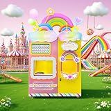 Automatic Flower Shape Cotton Candy Maker - Commercial Sugar Spinning Vending Machine for Events & Parties