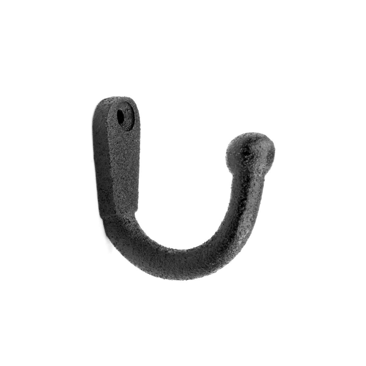 Renovators Supply Manufacturing Black Renovators Supply Bathroom Hooks 2 In. Wrought Iron Wall Mount Hooks For Hanging Robe, Towel, Hat, With Mounting Hardware
