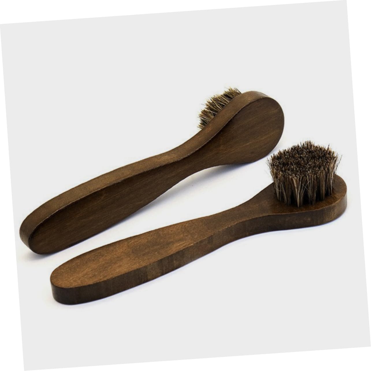 5 Set Spazzola Lucidatura in Pelle Spazzola Per Scarpe A Doppia Faccia Spazzola Per Lucidare Le Scarpe Detergente Per Spazzole Per Macchia Bianco Criniera 2 Pezzi * 5