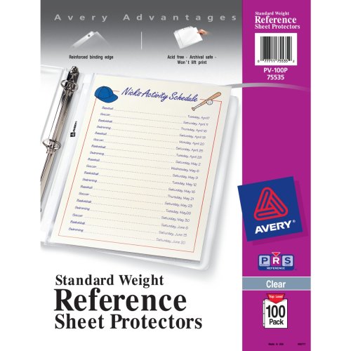 Top-Load Poly Sheet Protectors Standard Letter Nonglare 100/Box