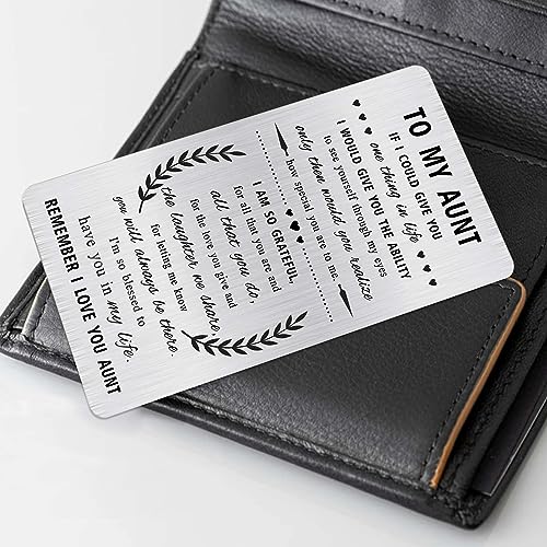 Alotozo Grateful Aunt Mothers Day Gifts - Engraved I Love You Wallet Card for Aunt - Happy Mothers Day to Auntie4