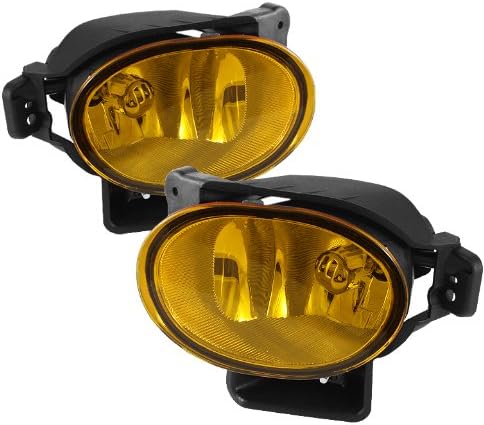 Jdragon Compatible with 2007-2008 Acura TL Base Type-S Fog Lights Bumper Lamps Yellow Pair Set with Bulbs