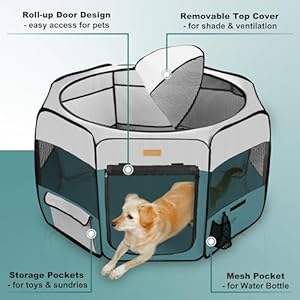 Dog playpen portable pet play pen for cat puppies rabbits chickens foldable large capacity pet tent for indooroutdoor travel camping   cucciolini doodles
