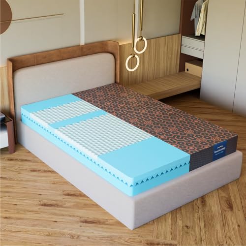 SleepyHug SnowFlexGRID Dual Ortho Plus 8 Inch Orthopedic Mattress | Reversible & 5 Zone Support | Back Pain Relief, Zero Motion Disturbance Grid Mattress | Ideal for Queen Size Bed (78x60x8)