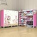 Produktbild Schuhregal_2 Reihen 6 Stufen 30 Paare Schuhschrank Regal Stiefel Speicherorganisator Mit StaubschutzhüLle Rosa Comic BäR