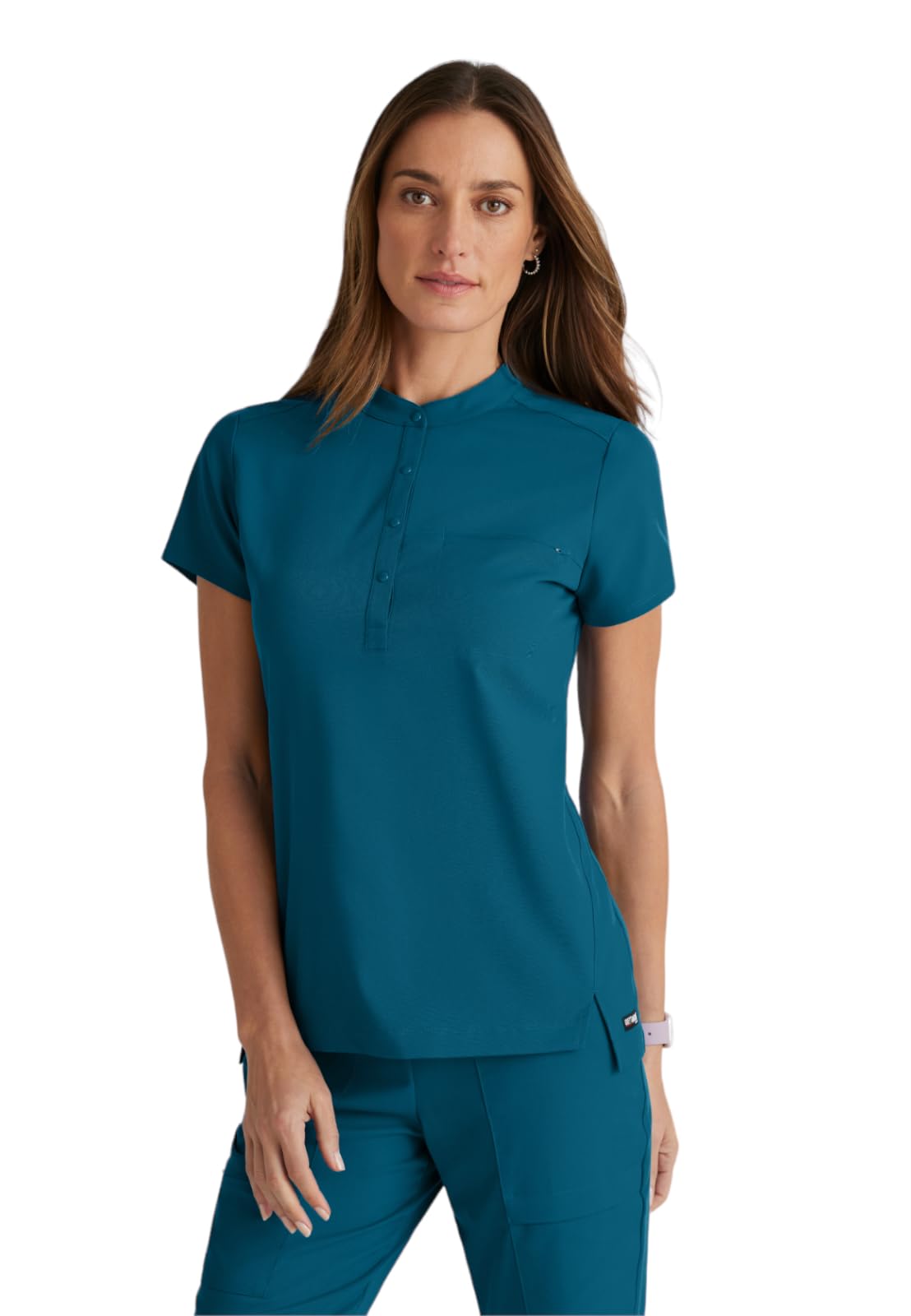 BARCO Grey's Anatomy Spandex Stretch Direct - Rush Scrub Top for Women, Snap Collar Women's Scrub Top