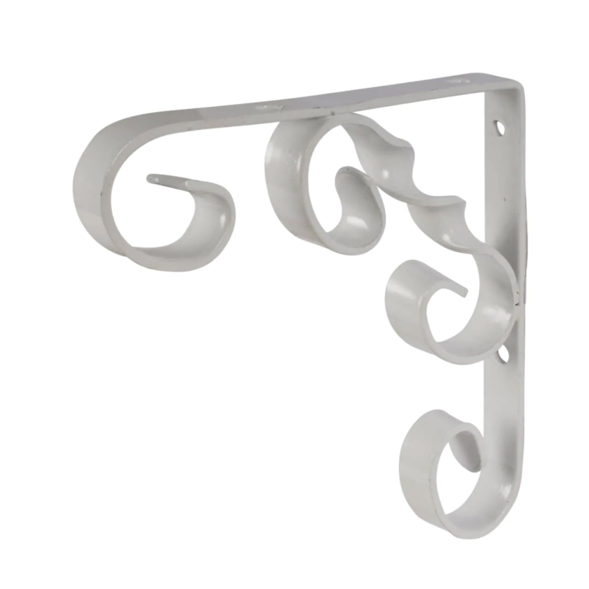 Dekton Silver Twisted Wrought Iron Scroll Shelf Bracket, Powder Coated, 8"X8"- Durable Metal Construction| Elegant Scroll Design|Rust-Resistant Powder Coating| Supports Shelves Securely| Ideal For Home Decor