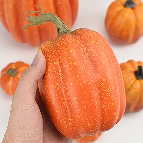 7 Stück künstlicher Kürbis, künstlicher Kürbis, Herbstdekoration für Thanksgiving, Halloween, Weihnachten – Bild 5