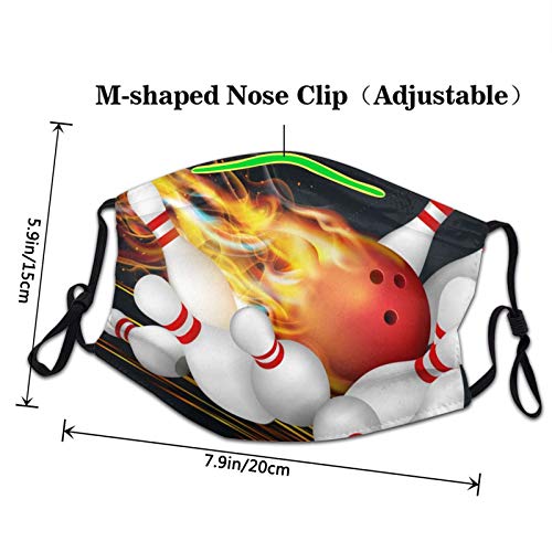 Zhung Ree Red Bowling Ball Flames Face Masks Unisex Mouth Mask Antidust Mask - Thumbnail 2