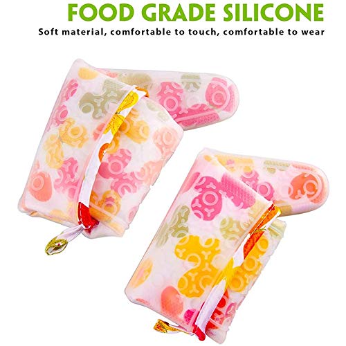 RajoNN Guanti in Cotone siliconico Resistente al Calore Guanti da griglia per Barbecue Spessi Guanti da Cucina Impermeabili per Forno Guanti da Cottura alla griglia