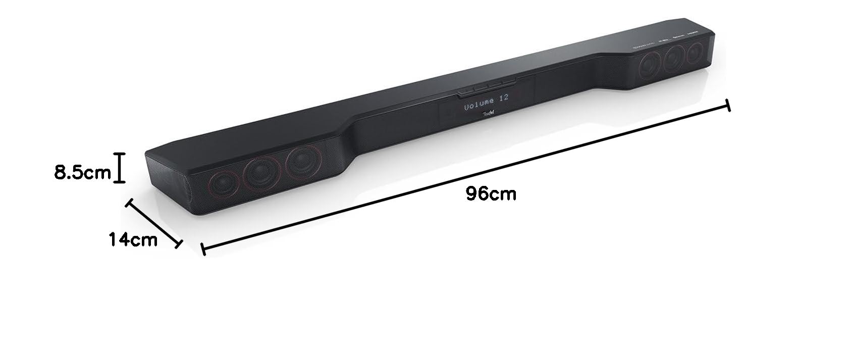 Teufel CINEBAR DUETT Surround Power Edition 4.1-Set - Soundbar mit Subwoofer & Kabellose Aktiv Rear-Speaker, Dolby Audio, Bluetooth, HDMI 3D ARC CEC - schwarz
