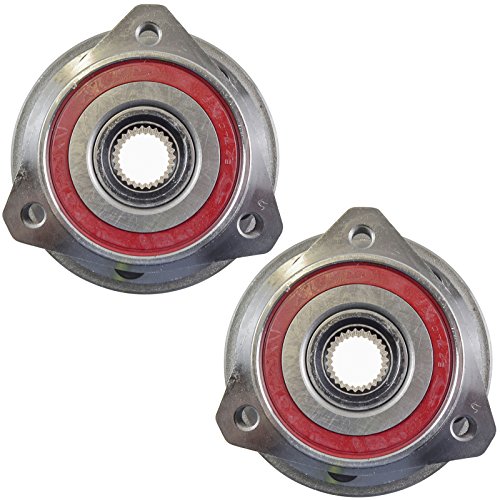 Image of TRQ Front Left and Right Wheel Bearing and Hub Assembly Set 2 Piece Compatible with 1999 Jeep Cherokee with Full Cast Rotors 2000-2001 Cherokee 1999 Wrangler with Full Cast Rotors 2000-2006 Wrangler