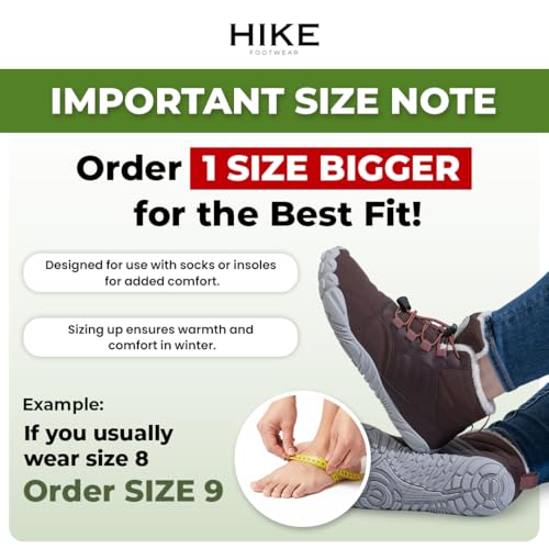 Image of Hike Footwear Caspar Pro HF - Non-slip and Healthy Comfortable Winter Barefoot Pro Shoes Provide Warmth and Support, Natural Walking Hike Boots For Women Men