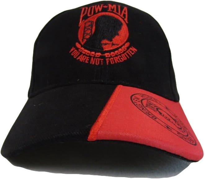 POWMIA POW MIA Red Black Bring Them Home or Send Us Back Embroidred Hat Cap & USA Flag 3x5 Super Polyester Nylon Flag 3'x5' House Banner Grommets Double Stitched Premium Quality
