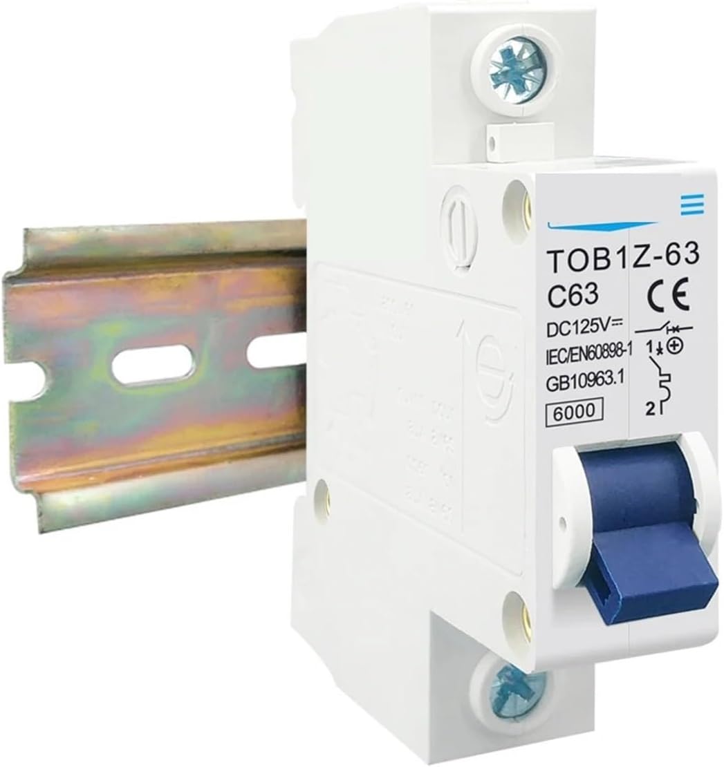 DC MCB 6KA 1P 125V Mini Circuit Breaker 3A 6A 10A 16A 20A 25A 32A 40A 50A 63A 1Pcs(10A)