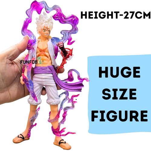 Image of FUNFOB Monkey D Luffy Gear 5 Action Figure | Huge Size | Height-27cm Sun God Figure | Sun God Big Standing
